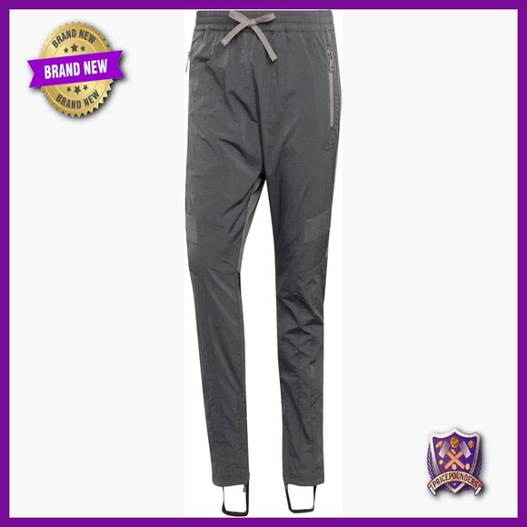 Slim Fit Track Pants with Stirrups Nylon Ripstop Zip Pockets